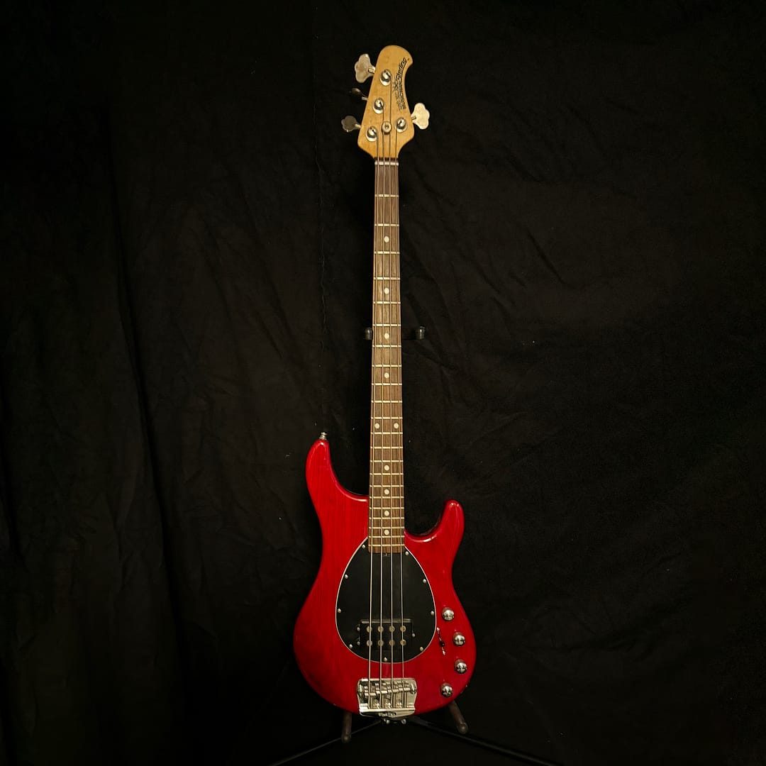 1998 Ernie Ball Music Man Sterling Bass in Red Translucent, 90s San Luis Obispo USA model with 3-band EQ