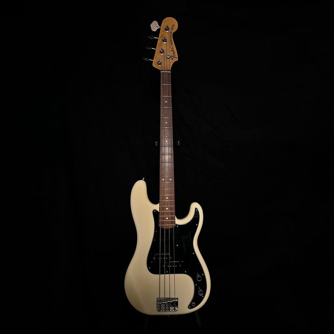 1997 Fender Japan PB70-US Precision Bass in Olympic White, early Crafted in Japan (CIJ) 70s reissue with rosewood fingerboard