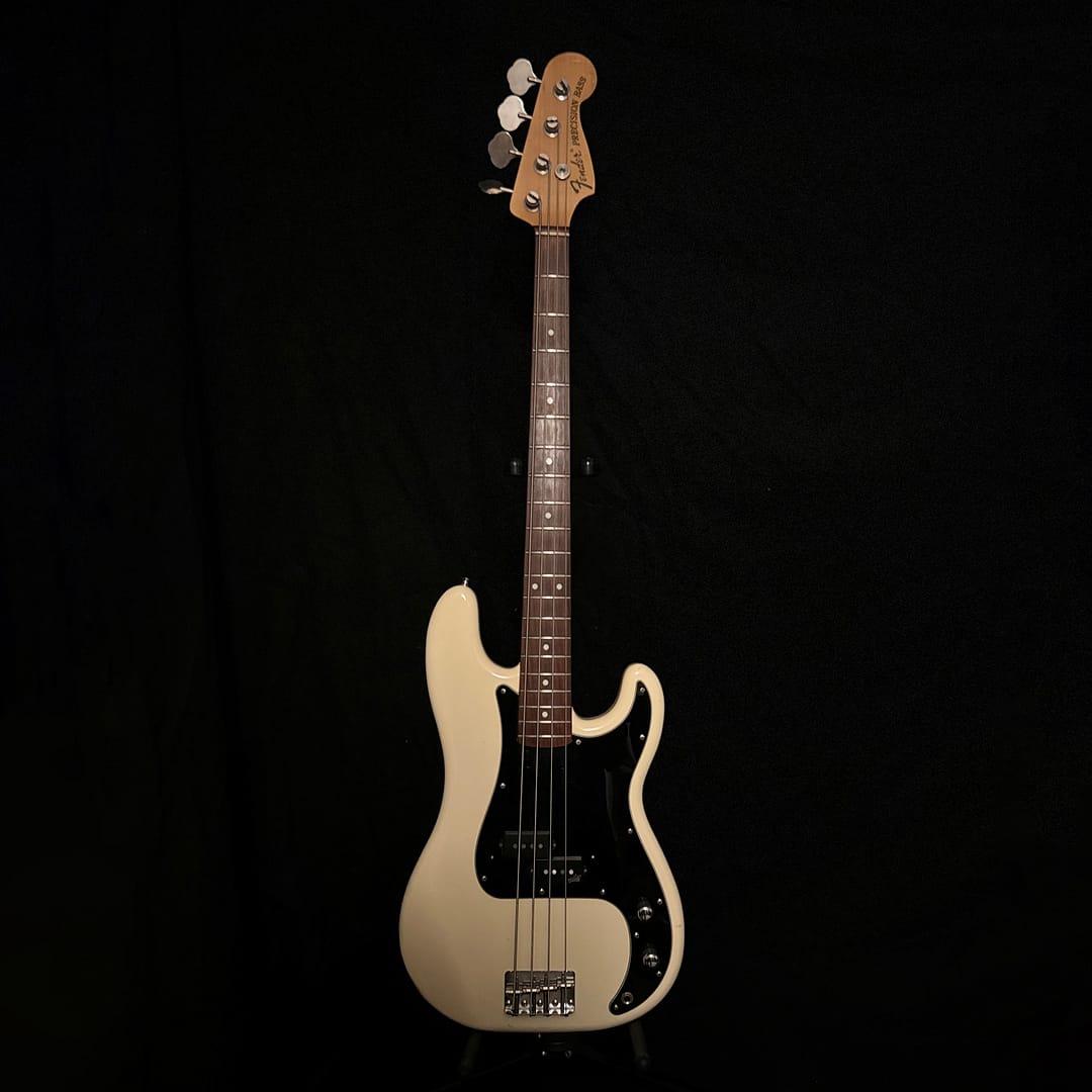 1989 Fender Japan PB70 Precision Bass in Olympic White, Fujigen-built 70s reissue with maple fingerboard
