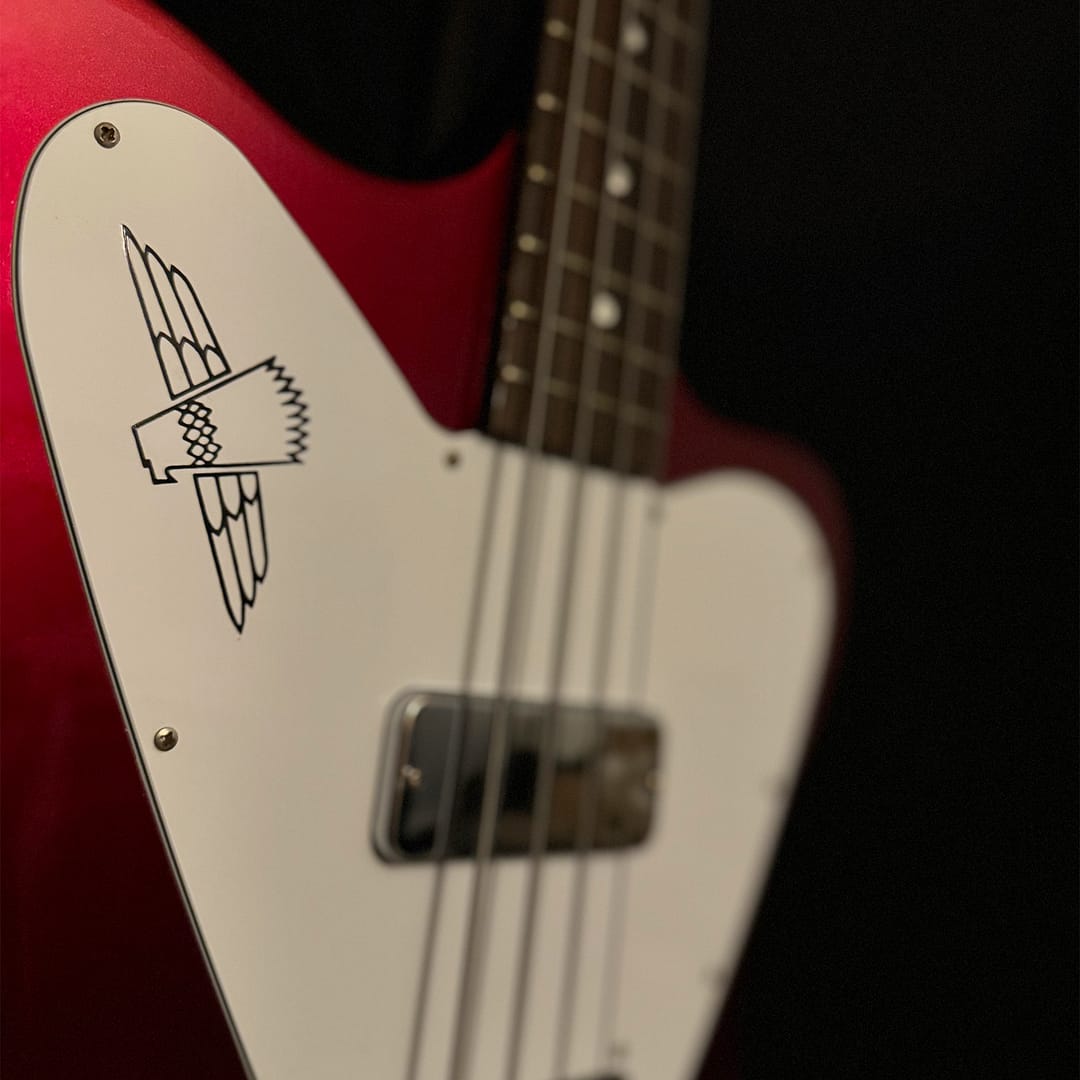 2020 Gibson Non-Reverse Thunderbird Bass in Sparkling Burgundy, part of the Bass Vault collection