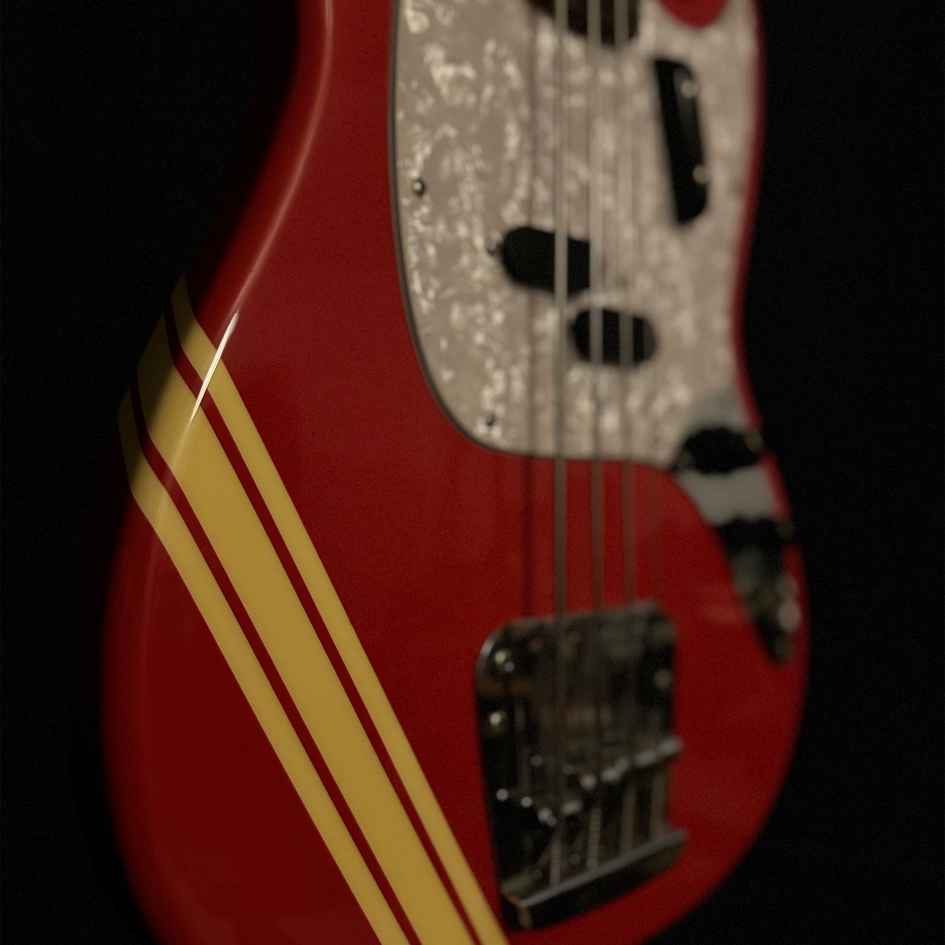 1999 Fender Mustang Bass MB98, Fiesta Red Competition (CIJ) | Bass